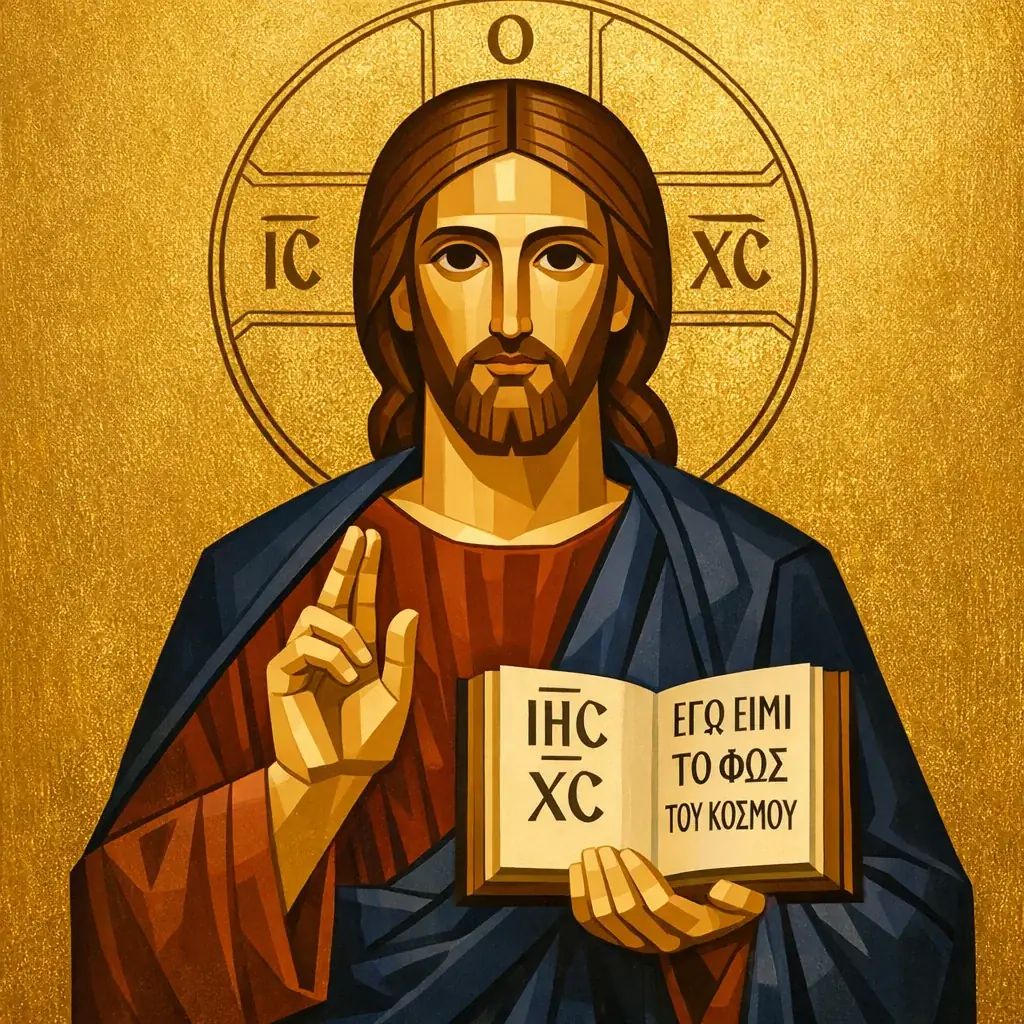 Iluminura: Cristo segurando a Palavra