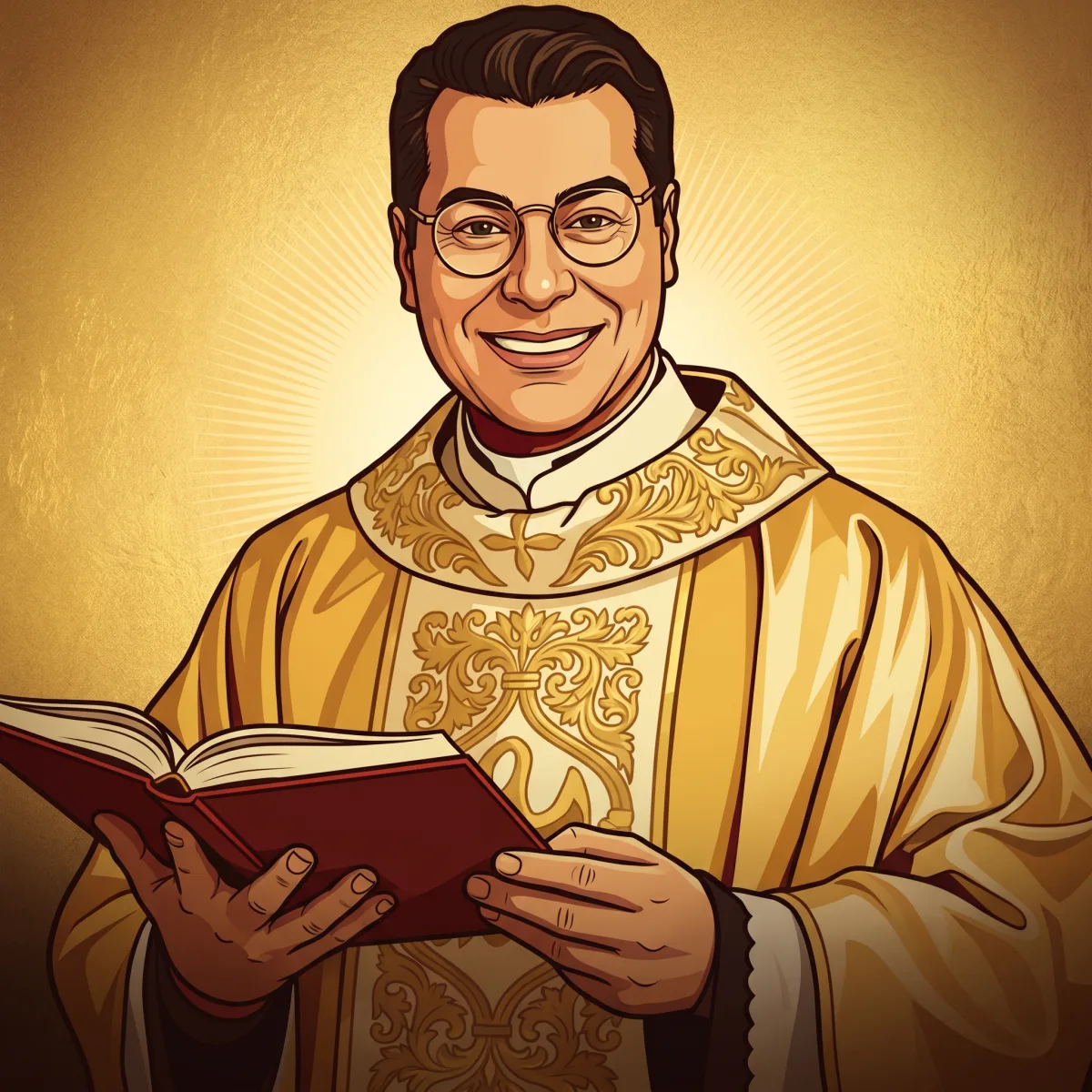 Padre Chrystian com a Sagrada Escritura